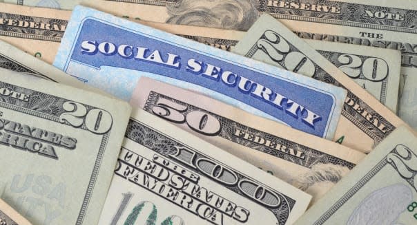 social security card and money...