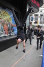 Rokardy Rodriguez, one of the stars of Cirque du Soleil's "Viva Elvis," attempted to break his own record for using hand stilts to walk 50 meters or 164 feet. Rokardy fell short of breaking his current record, 90 seconds, but impressed the crowd with his acrobatic skills.