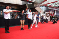 <p><b>Justice Crew</b> Check it -- just a standard standing backflip for your Justice Crew B Boys as they perform on the ARIAs red carpet. Werd.</p>