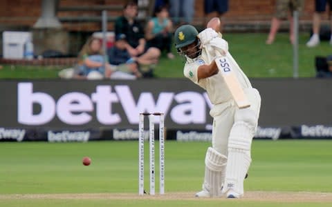 Vernon Philander drives the cricket ball - Credit: AP