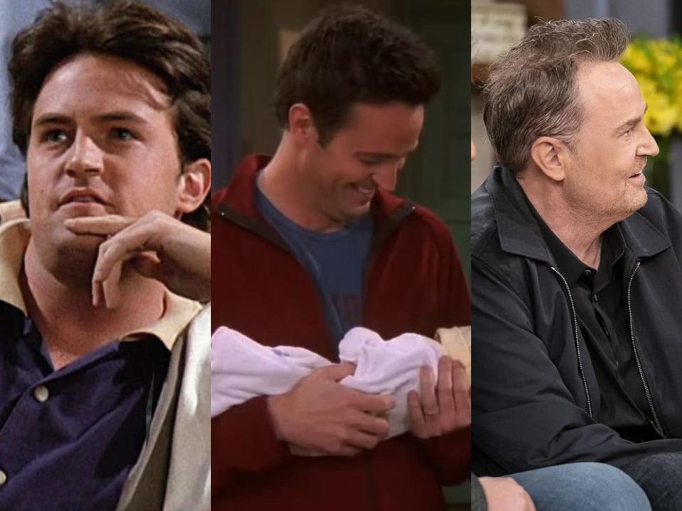 Matthew Perry as Chandler Bing in the first and last episodes of "Friends," and in the Max reunion special.