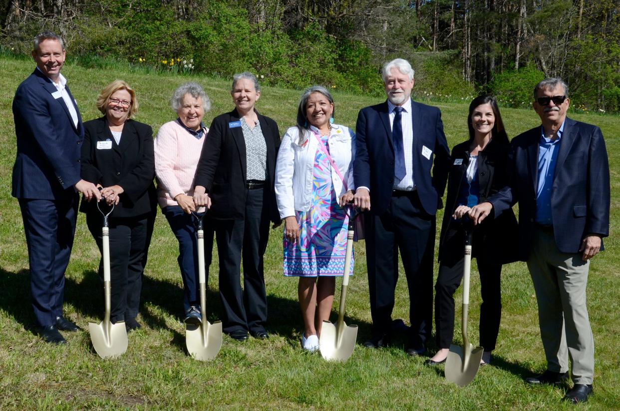 Women’s Resource Center of Northern Michigan leadership and local officials join together for a groundbreaking ceremony on Tuesday, May 14, 2024 at 2225 Summit Park Dr. in Petoskey to mark the launch of the Empowering Bright Futures initiative.