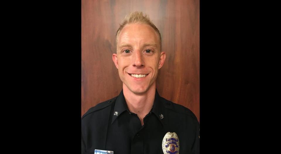 Burleson Police Officer Joshua Lott was injured when he was shot by a suspect during a traffic stop on Wednesday, April 14, 2021, police said.