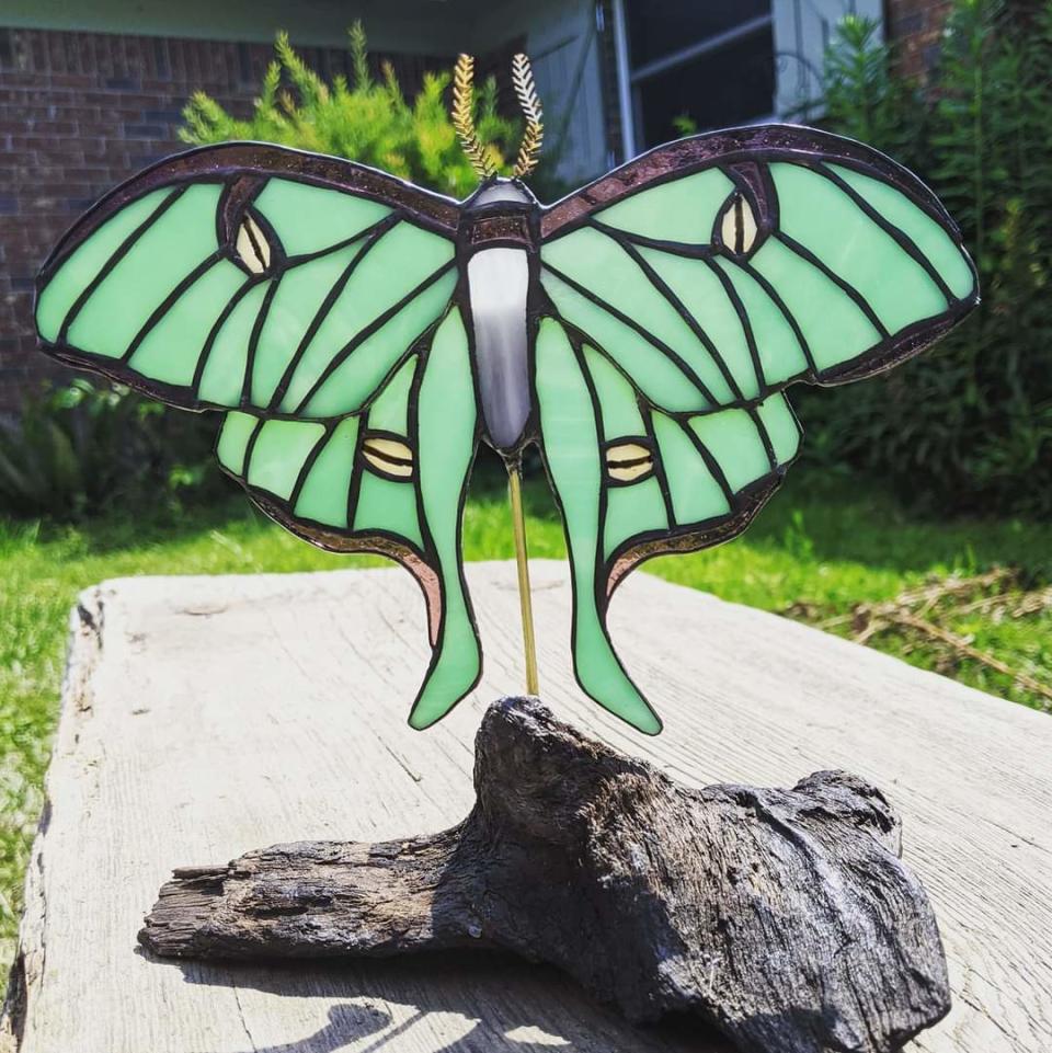 A luna moth by Jenny Blaze, one of the featured artists in this year’s Artisans in the Garden set for Nov. 4, 2023.