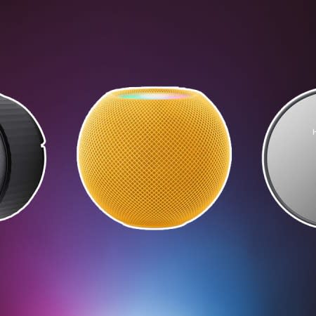 Smart Home devices on a purple abstract background