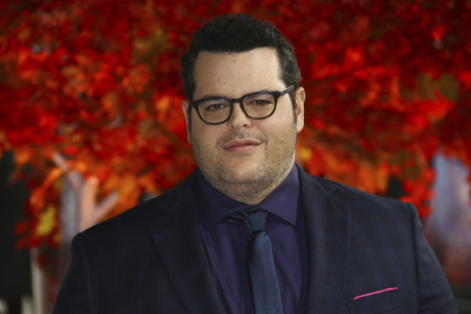 Voice actor Josh Gad poses for photographers alongside reindeer upon arrival at the European premiere of 'Frozen 2', in central London, Sunday, Nov. 17, 2019. (Photo by Joel C Ryan/Invision/AP)