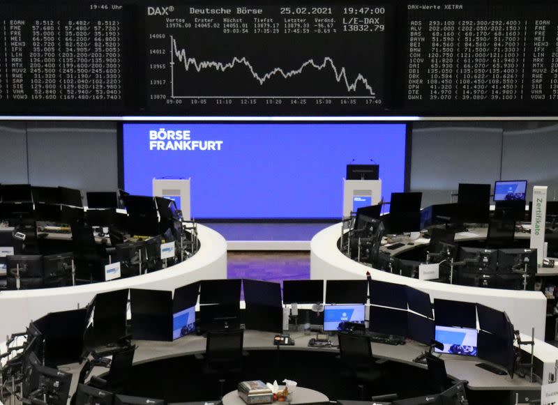 The German share price index DAX graph is pictured at the stock exchange in Frankfurt