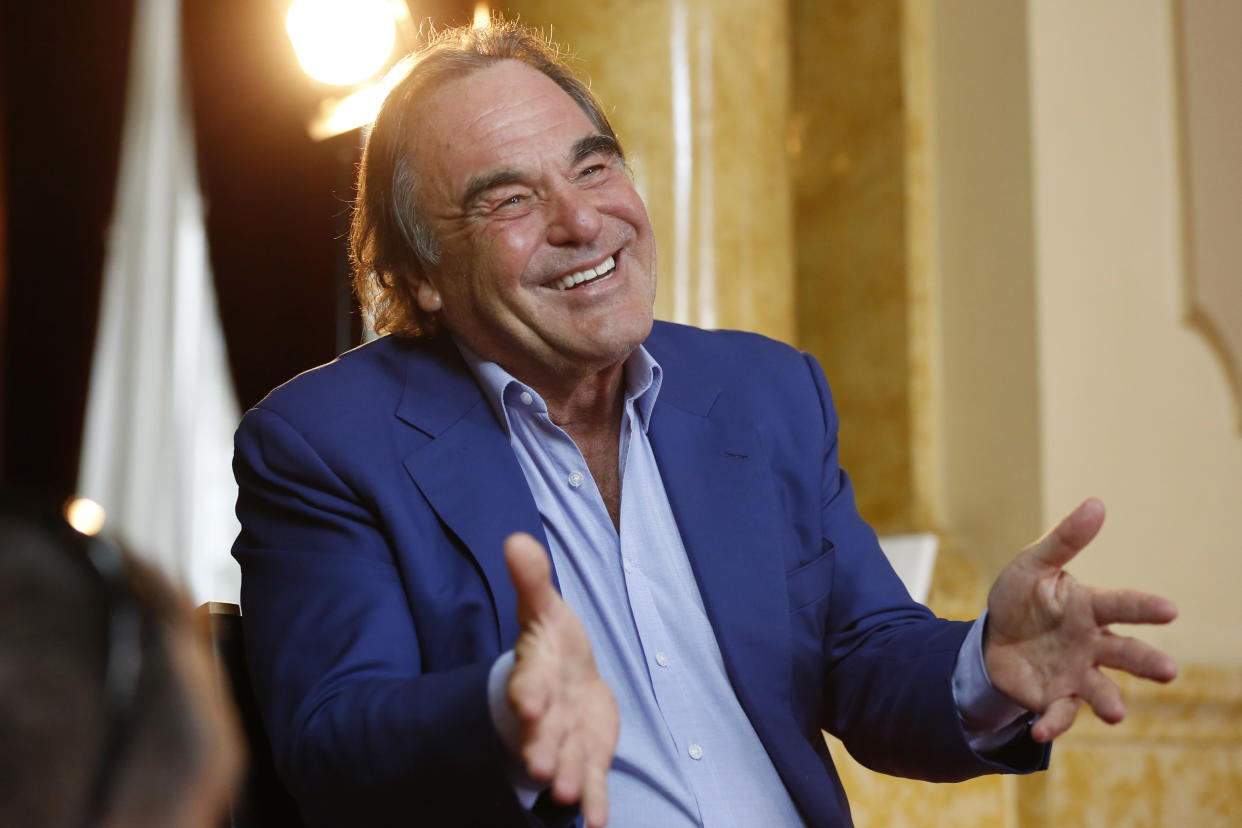 Screenwriter, film director, and producer Oliver Stone during interview with Associated Press on Aug. 15. (Photo: Amel Emric/AP)