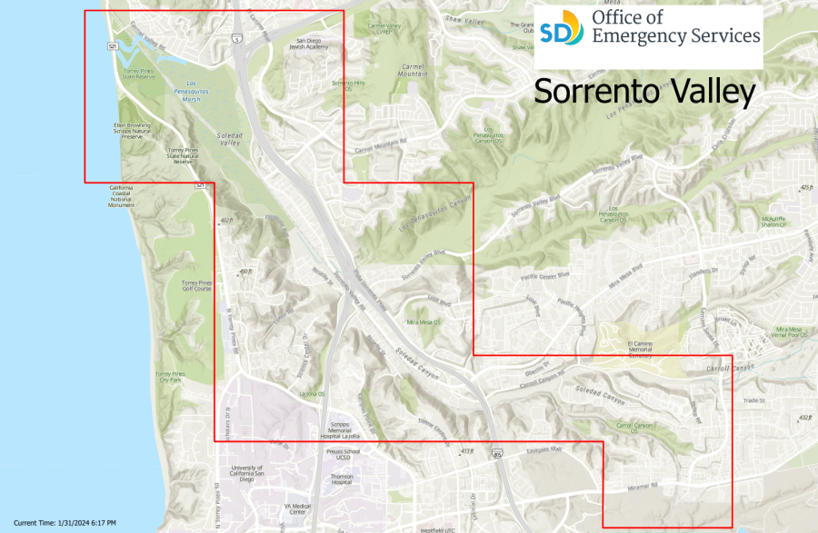 Sorrento Valley has been designated as flood-prone.
