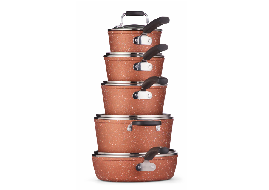 Heritage The Rock Copper Essentials Cookware Set. Image via Canadian Tire.