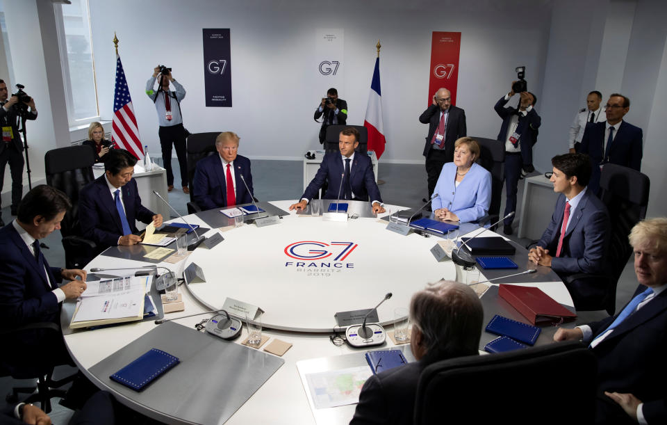 Image: G-7 leaders meet at 2019's summit in Biarritz, France (Ian Langsdon / Pool via Reuters file)