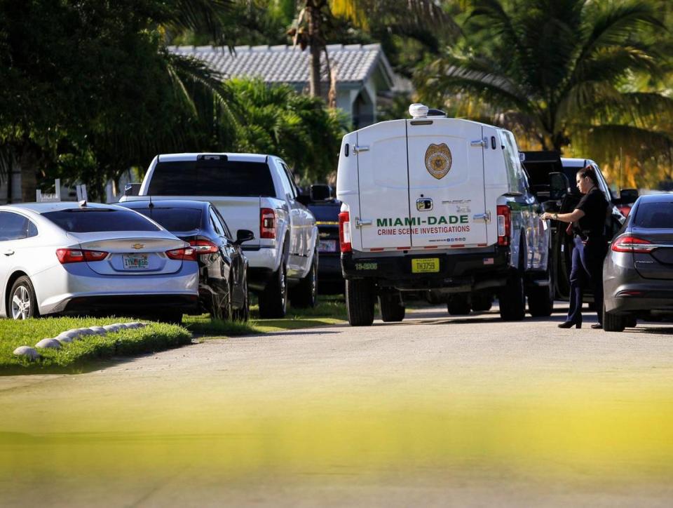 Miami-Dade Police and investigators are on the scene of an overnight shooting where an adult male and pregnant female and two children of the age 4 and 6 were shot during a birthday party in the Miami-Dade neighborhood of Richmond Heights on Sunday, September 19, 2021.