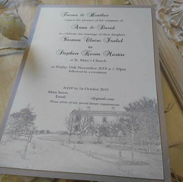 Can you spot what's wrong with this wedding invite? Photo: Instagram