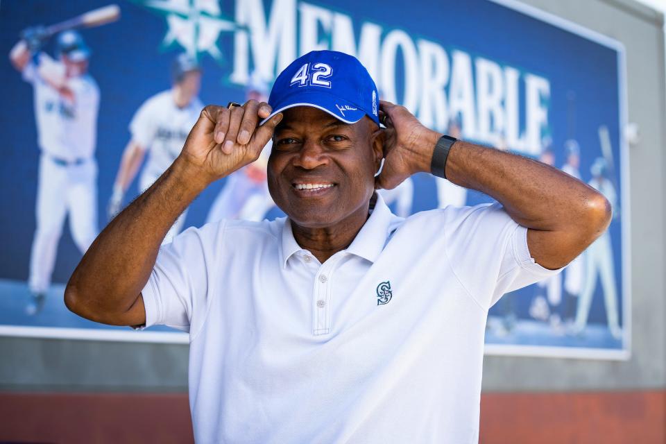 Dave Sims has been the play-by-play caller with the Seattle Mariners for nearly two decades. One of his greatest role models is Jackie Robinson, who broke the color barrier as the first Black player in an MLB game.