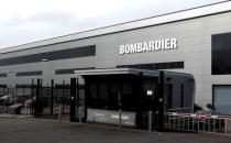 Bombardier's logo is seen on the building of the company's service centre at Biggin Hill, Britain March 5, 2018. REUTERS/Peter Nicholls