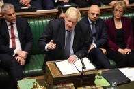 Britain's Prime Minister Boris Johnson speaks during a debate on Brexit in London