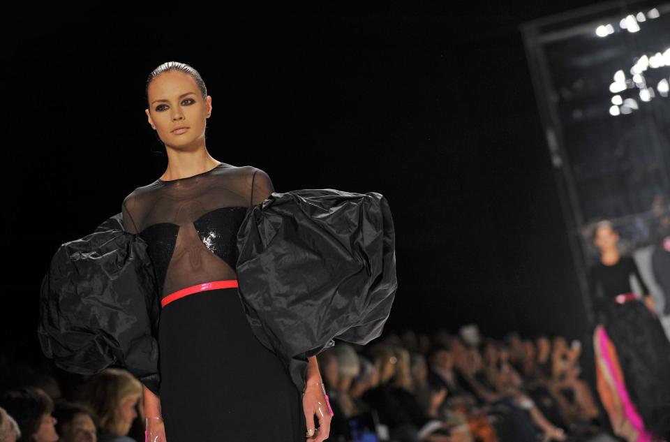 The Chado Ralph Rucci Spring 2013 collection is modeled during Fashion Week in New York, Sunday Sept 9, 2012. (AP Photo/Stephen Chernin)