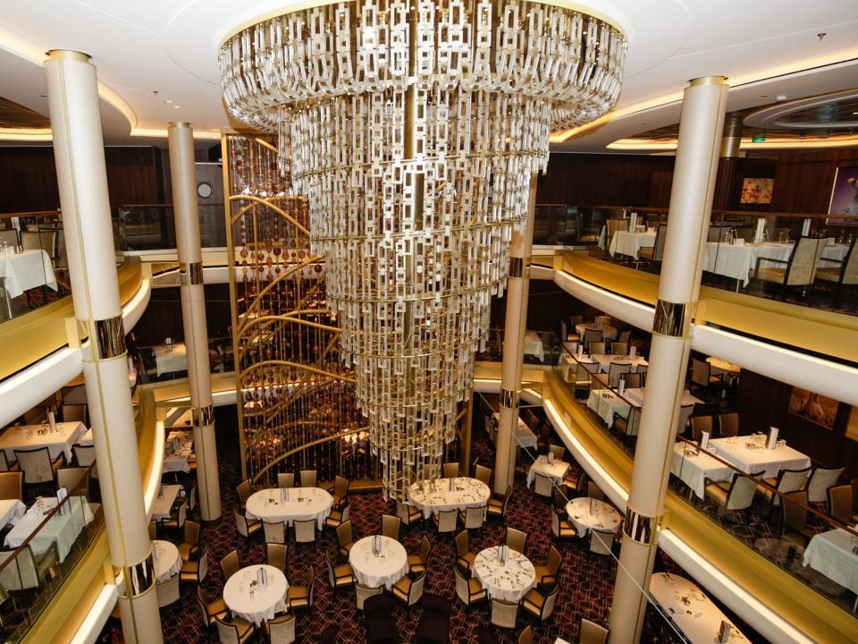 empty main dining room on icon of the seas