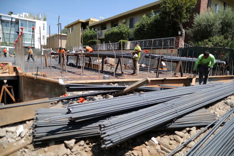 FILE PHOTO: A new apartment building housing construction site is seen in Los Angeles