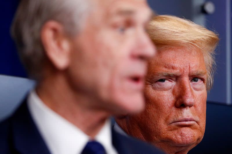 FILE PHOTO: U.S. President Trump leads daily coronavirus response briefing at the White House in Washington