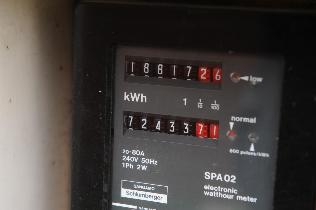 A reading on a domestic household electricity meter.   (Photo by Nick Ansell/PA Images via Getty Images)