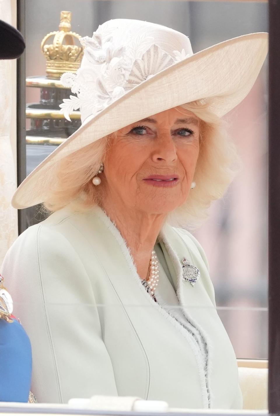 queen camilla travels along the mall to the trooping the colour ceremony at horse guards parade, central london, to celebrate king charles iiis official birthday picture date saturday june 15, 2024 photo by jonathan bradypa images via getty images
