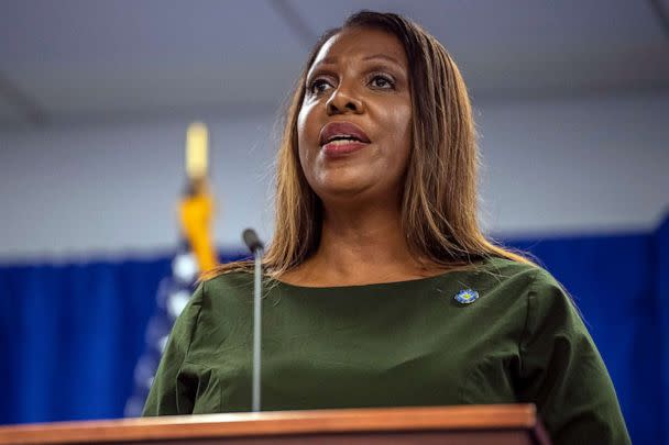 PHOTO: In this Sept. 21, 2022 file photo New York Attorney General Letitia James speaks during a press conference in New York. (Brittainy Newman/AP, FILE)