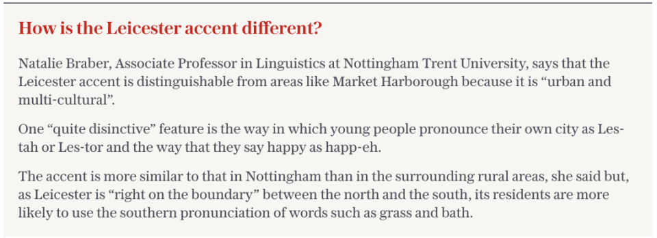 How is the Leicester accent different?