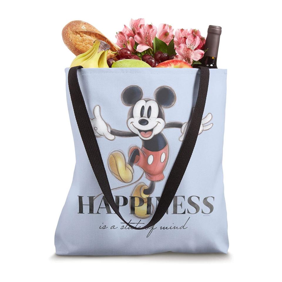 Disney 100 Anniversary Mickey Mouse D100 Quote Happiness Tote Bag