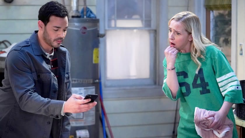 Rene Rosado and Lecy Goranson in "The Conners" on ABC.