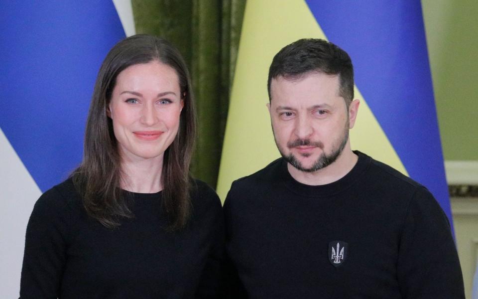 Sanna Marin meets Volodomyr Zelensky, the Ukrainian president - Sergey Dolzhenko/Shutterstock