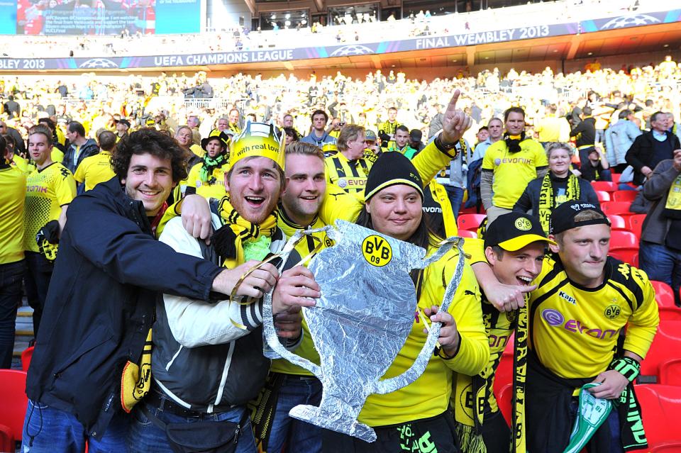 Borussia Dortmund fans in the stands