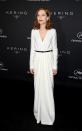 <p>The pint-sized actress wowed in a stark white Saint Laurent gown.<br><i>[Photo: Saint Laurent]</i> </p>