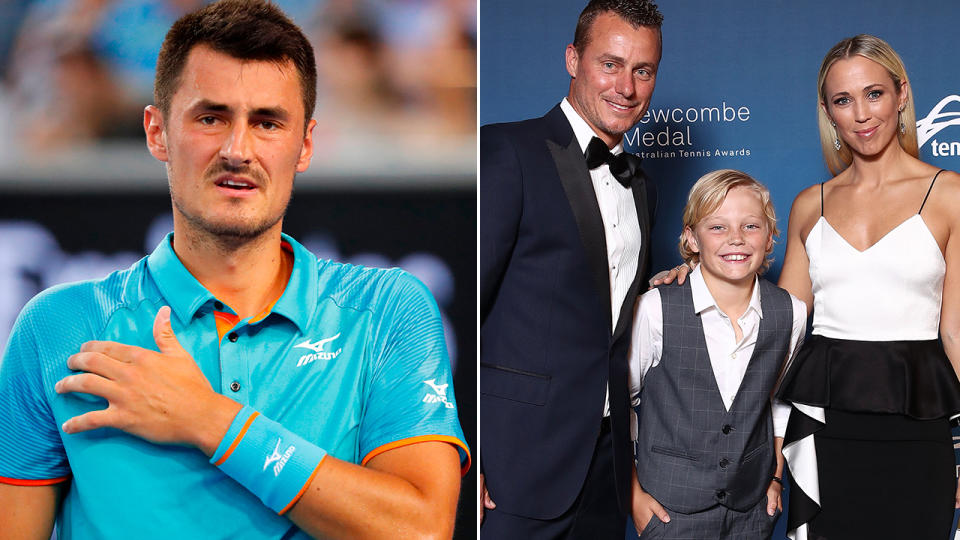 Tomic has refuted claims he threatened Hewitt’s family. Image: Getty