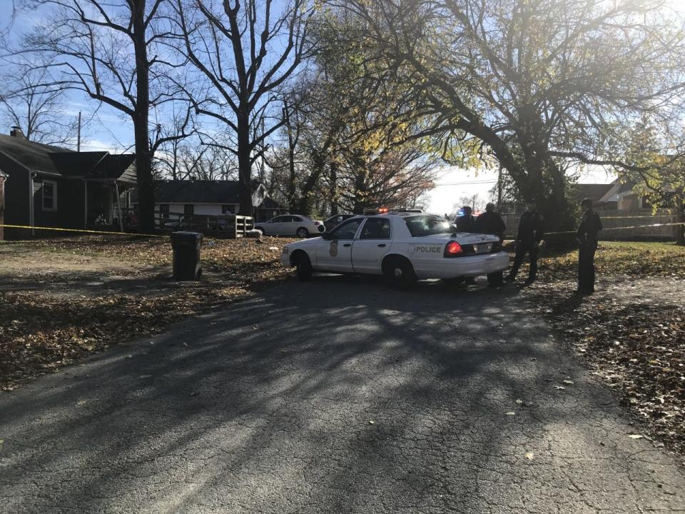 Police investigate after a woman was killed and a man was injured in a shooting in the the 3400 block of North Grant Avenue on Nov. 10, 2022.