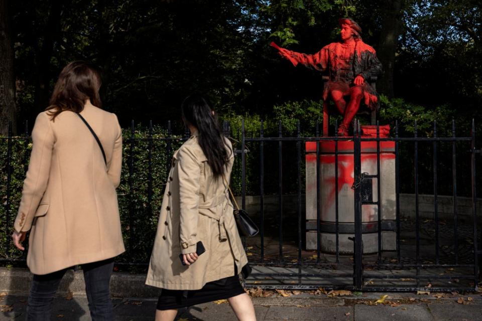 Christopher Columbus Statue Vandalised In London (Getty Images)