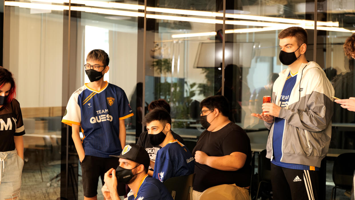 Spanish Wild Rift squad Team Queso at Razer's Southeast Asia headquarters. (Photo: Yahoo Esports SEA)