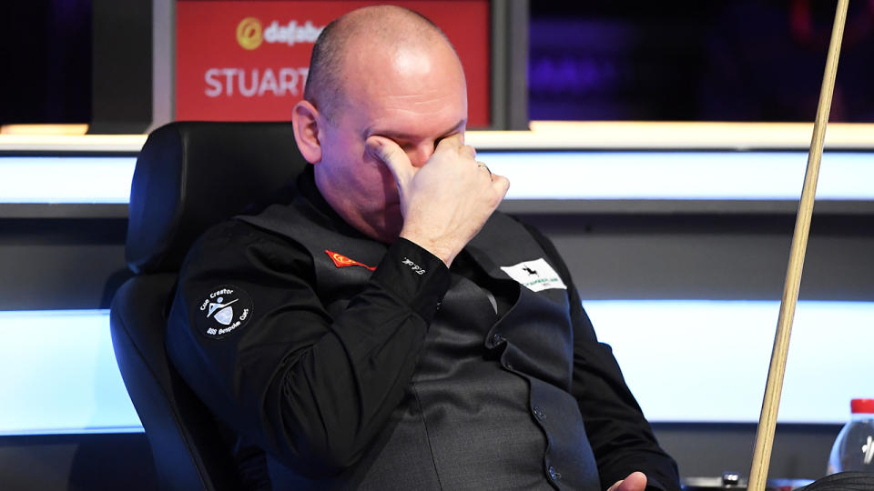 Stuart Bingham, pictured reacting during the final of The Masters against Ali Carter.