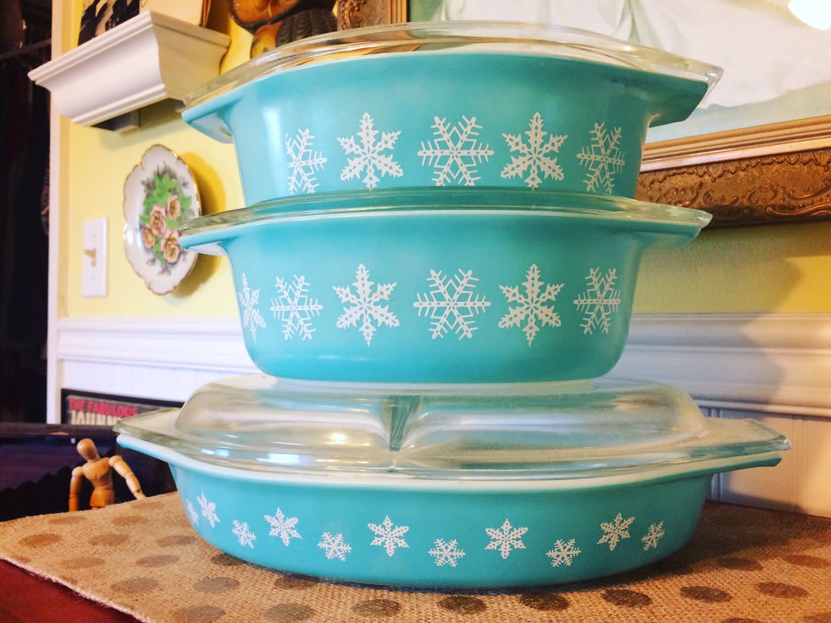 Get yourself to Goodwill and scour for vintage Pyrex, because it could be worth a fortune