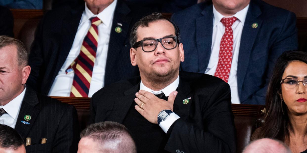 Rep. George Santos of New York on the House floor on October 25, 2023.
