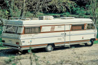 <p>It had all the 1980s RV design cues such as two-tone paint, which was often brown and white, a large aluminium grille that wrapped around the entire front, boxy styling and a split windscreen. Inside, there was ample space and depending on what layout you chose, you could have three seats at the front, two and a dinette, or two separate single seats. </p><p>A separate roof-mounted air conditioner kept things cool and a separate bedroom with a double bed sat at the rear. It was powered by a Mercedes 5.7-litre straight-six that only produced 128bhp, giving it a 59mph top speed.</p>