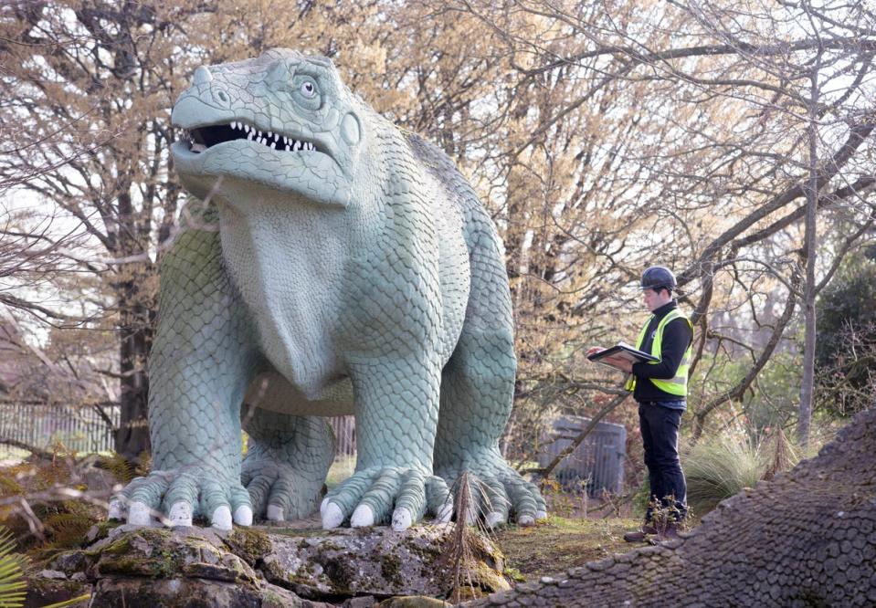 Restoration work to the Tidal Lakes, home of the historic Crystal Palace Dinosaurs (Chris Gorman/ National Lottery Heritage fund)