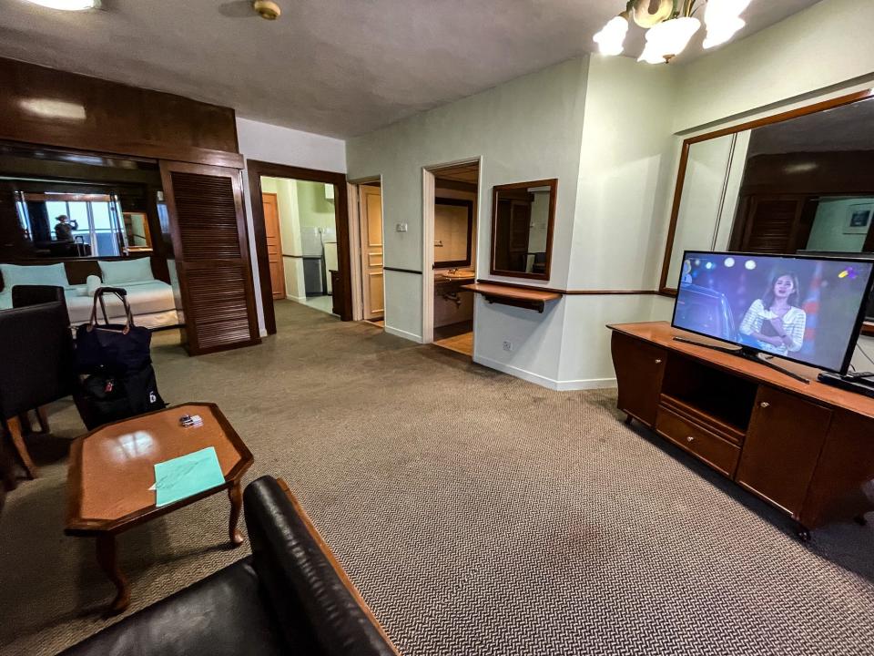 Interior of a hotel room in Amber Court.