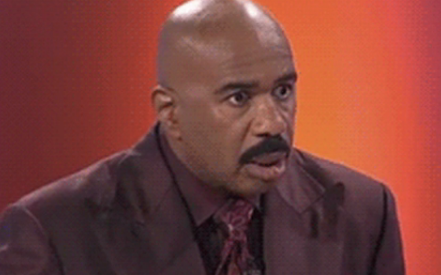 Steve Harvey making a shocked face