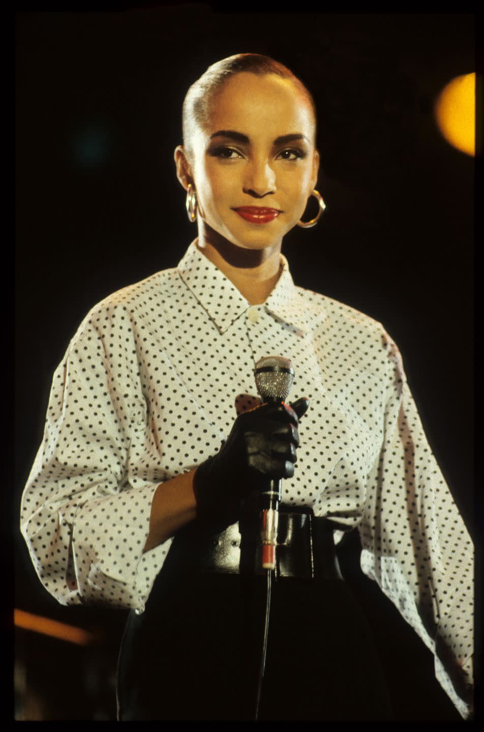 sade performs on stage at veronica rocknight, ahoy, rotterdam, netherlands, 21st september 1984 photo by rob verhorstredferns