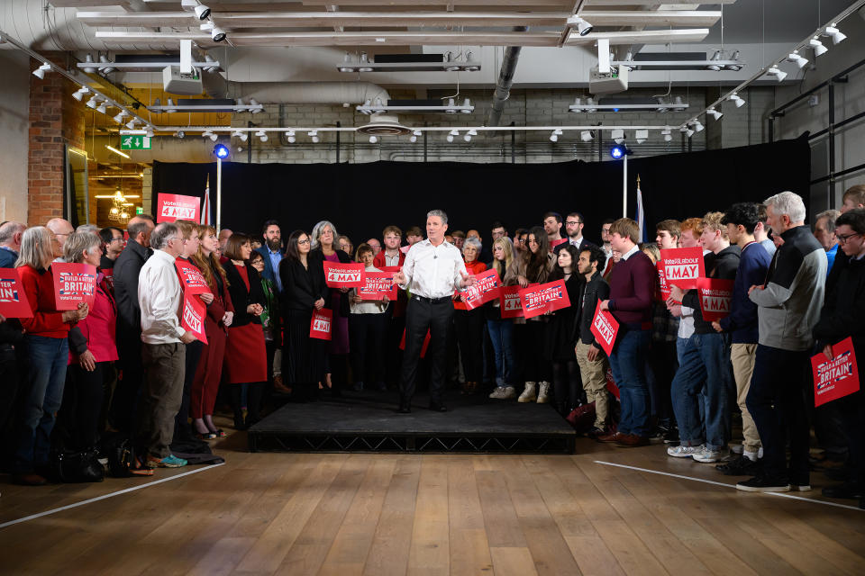 Starmer speaks during the launch of Labour's Local Election campaign on March 30, 2023 in Swindon, England.<span class="copyright">Leon Neal—Getty Images</span>