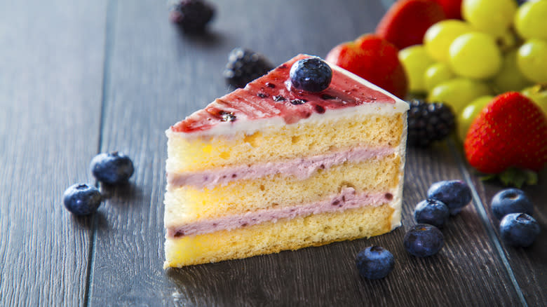 Cake with blueberry filling