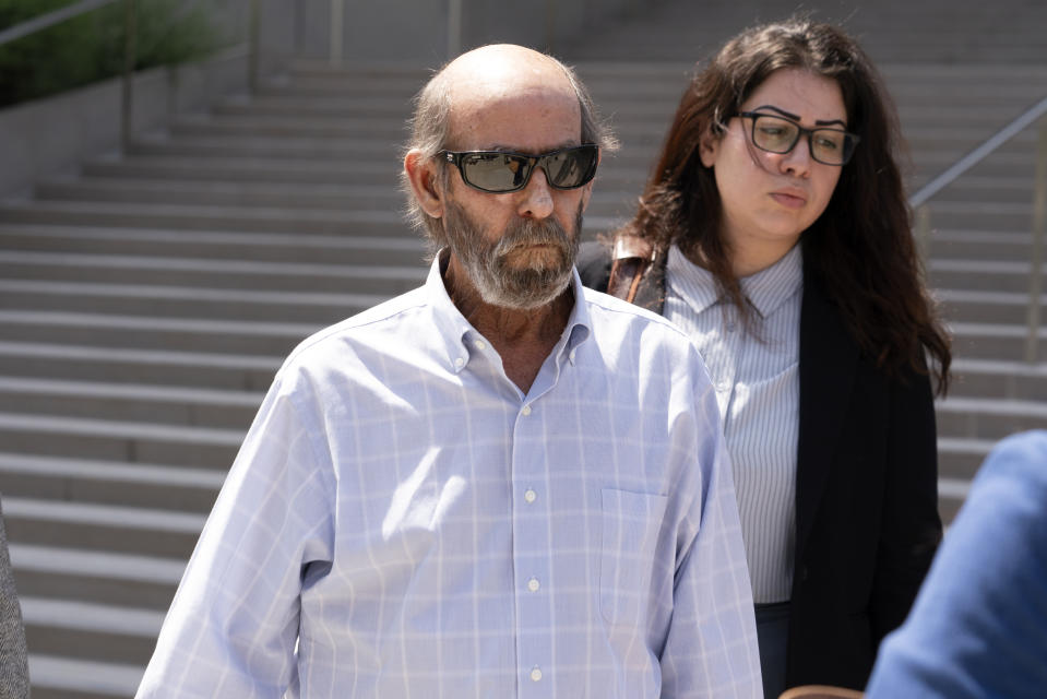 Defendant Jerry Boylan, captain of the Conception, leaves federal court in Los Angeles, Thursday, May 2, 2024. A federal judge on Thursday sentenced Boylan the scuba dive boat captain to four years in prison and three years supervised release for criminal negligence after 34 people died in a fire aboard the vessel. (AP Photo/Richard Vogel)