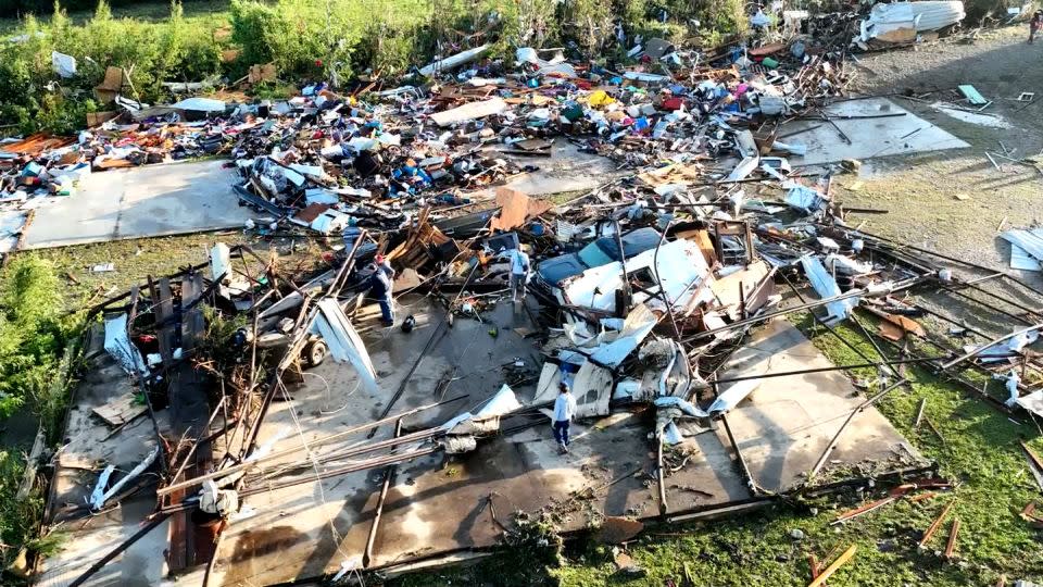 Tornado damage is seen in Barnsdall, Oklahoma, on May 7, 2024. - CNN