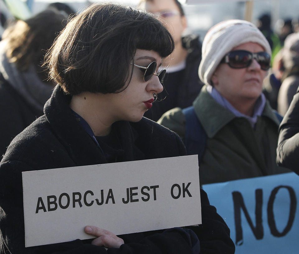 Marcha de mujeres en Polonia (AP).